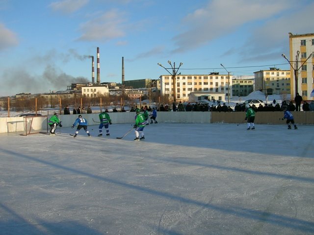 Icehockey in Nikel, Finland vs Russia, Никель