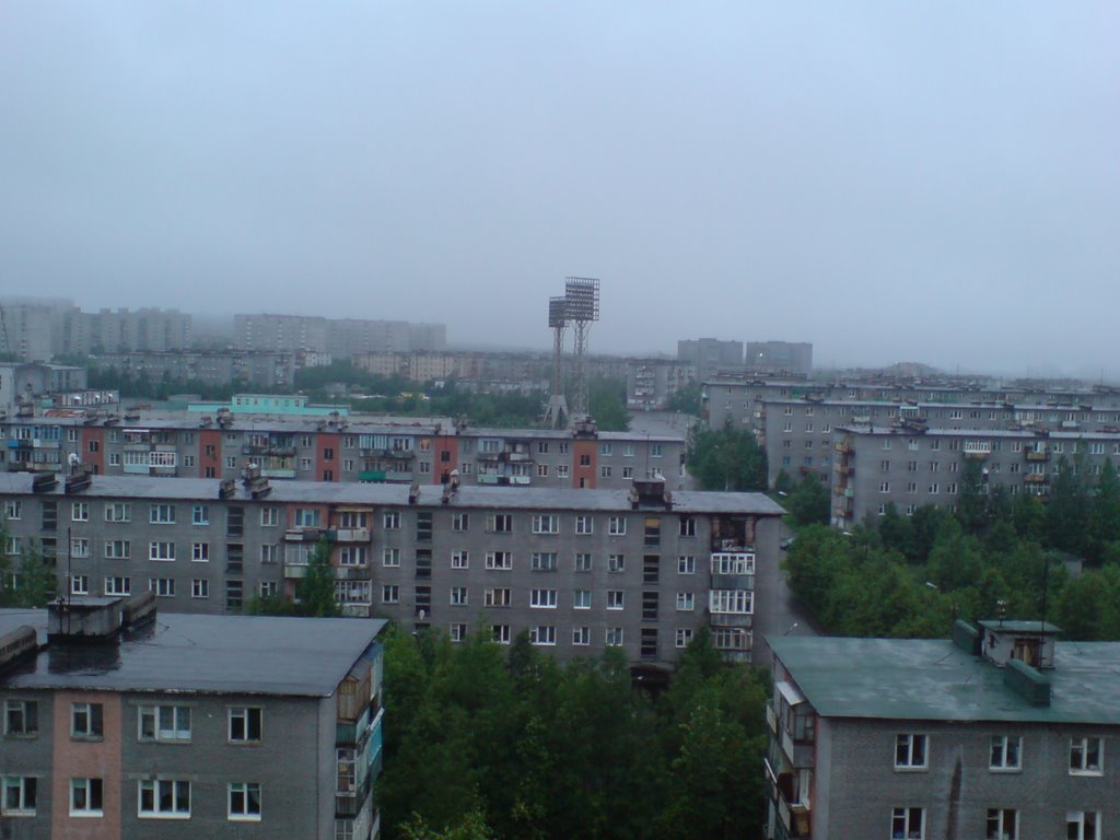с крыши дома, Оленегорск