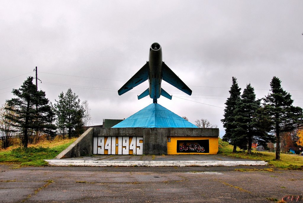 Крестцы. Памятник летчикам Великой Отечественной МиГ-19, Кресцы