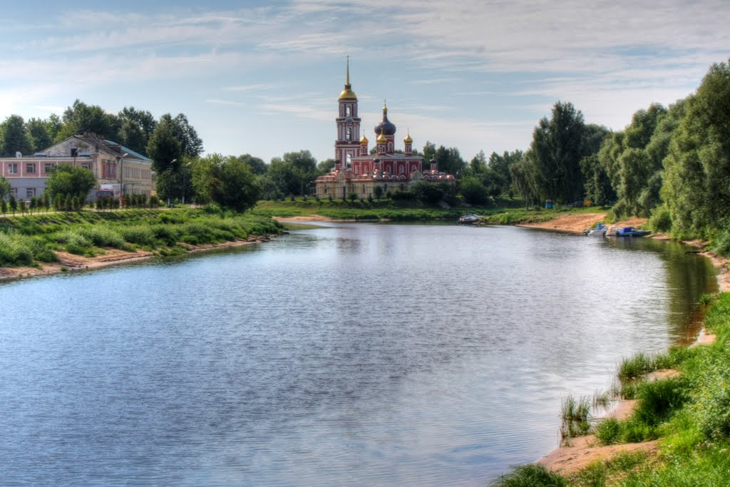 Река Полисть  и Воскресенский собор - Старая Русса - 2010, Старая Русса