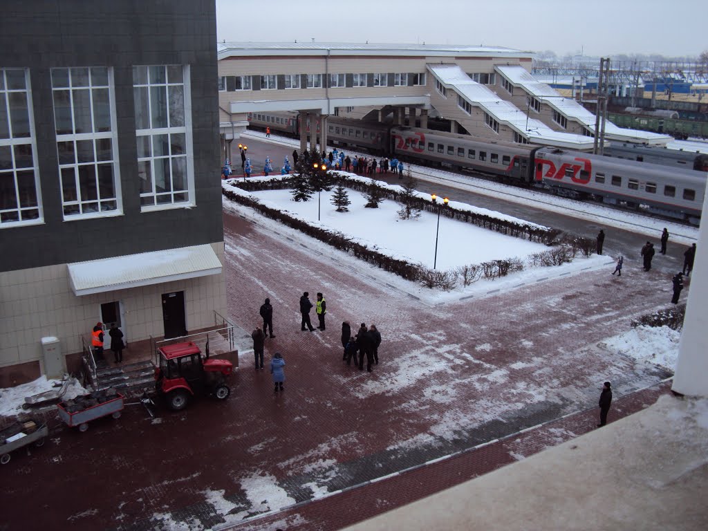 Вокзал.Эстафета Олимпийского огня 2014, Барабинск