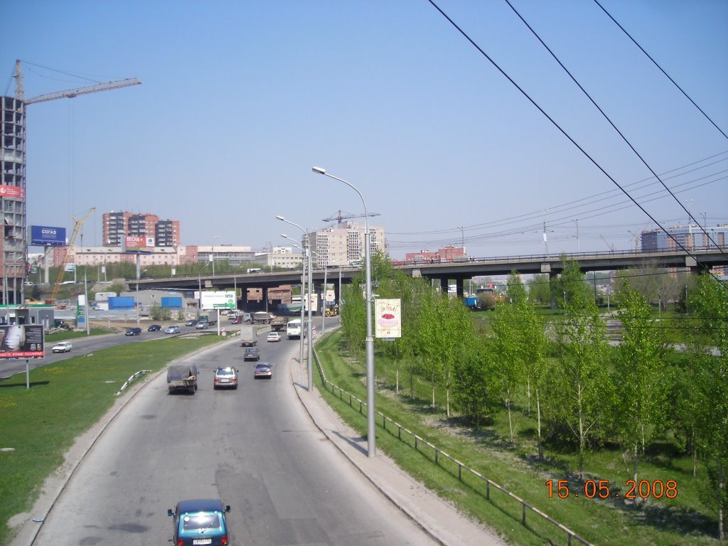 Вид с Сибревкомовского моста, Новосибирск