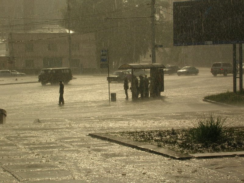 Novosibirsk, Globus, Rain, Новосибирск