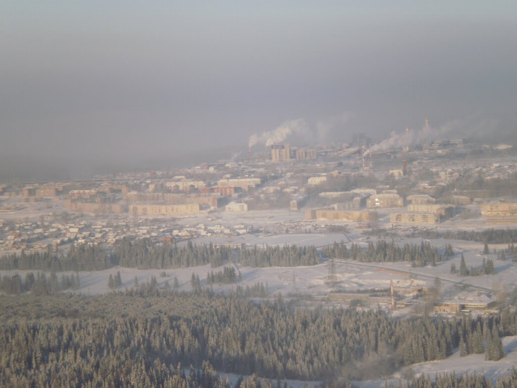 Горнозаводск. Зима. Вид с вертолёта, Горнозаводск