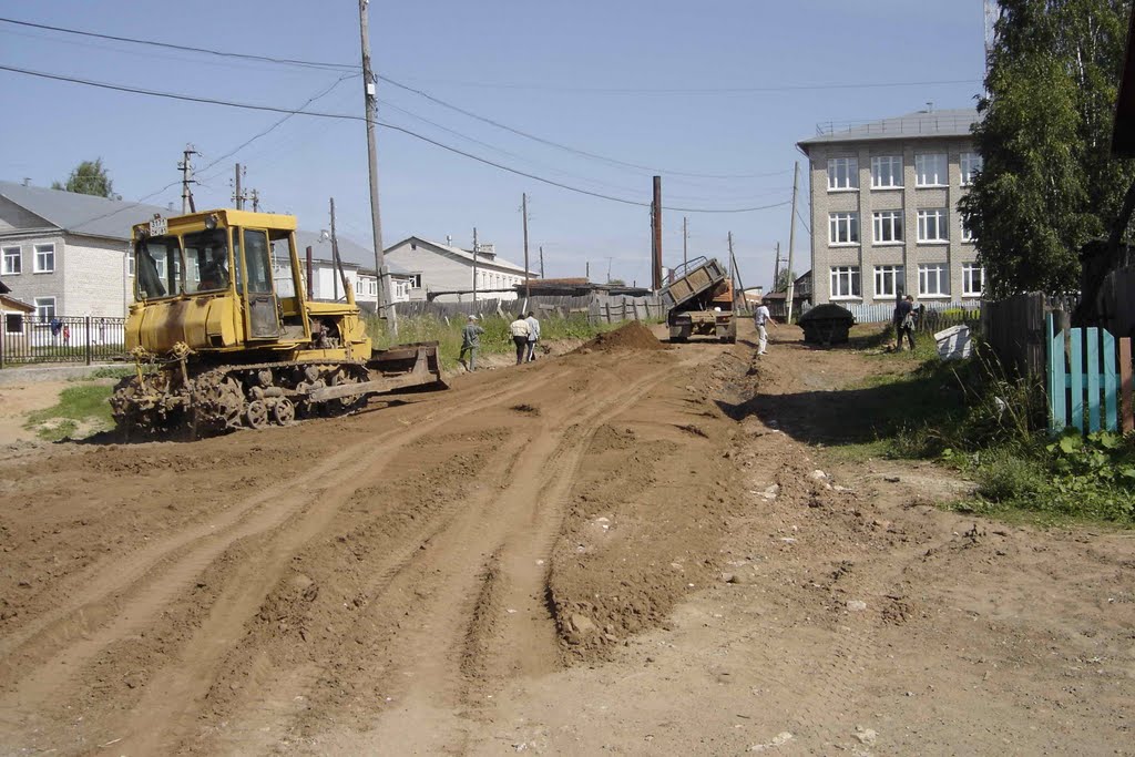 Ремонт дороги у школы, Кочево