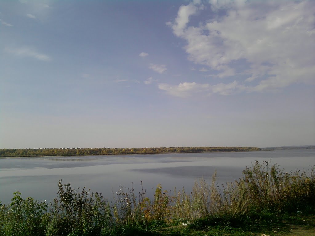 Вид на Каму с набережной Краснокамска, Краснокамск