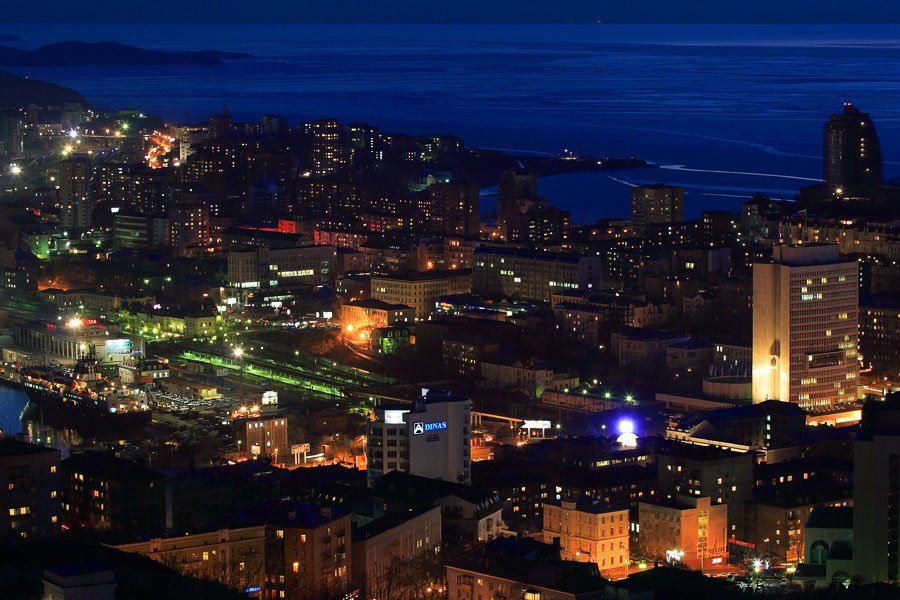 Vladivostok, night, Владивосток