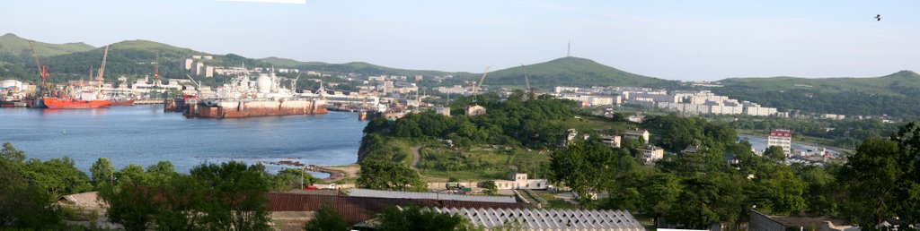 полная панорама п. Славянка с Северо-Запада | Full panorama of Slavyanka from northwest, Славянка