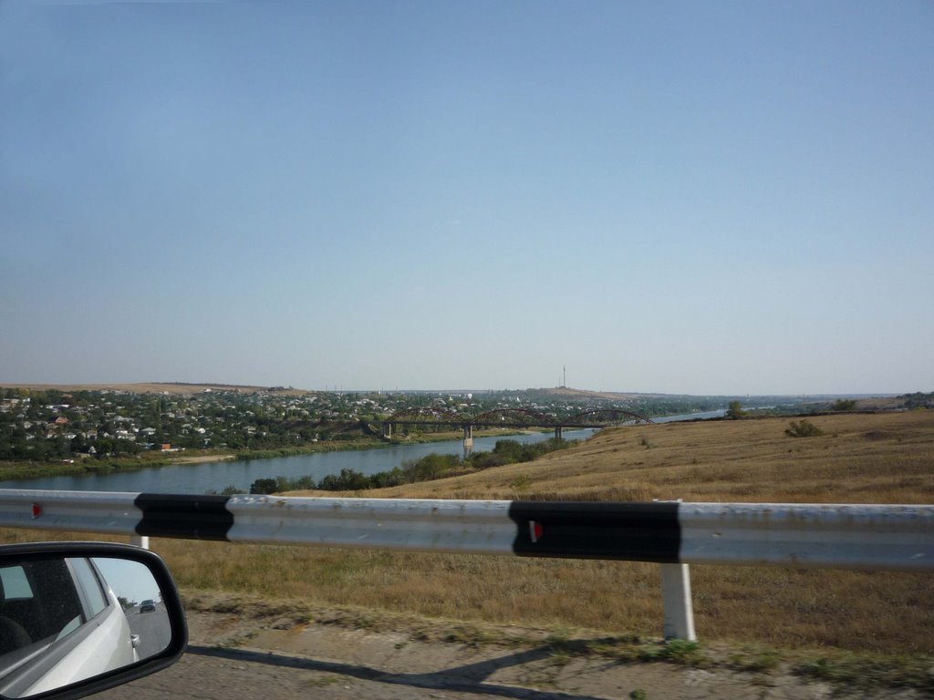 Вид на г. Белая Калитва с моста через Северский Донец, Аютинск