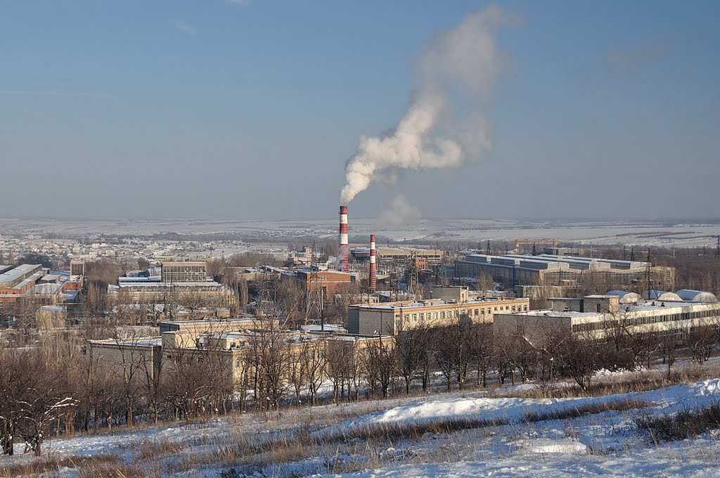 Вид завода зимой 2011 с Караула, Белая Калитва
