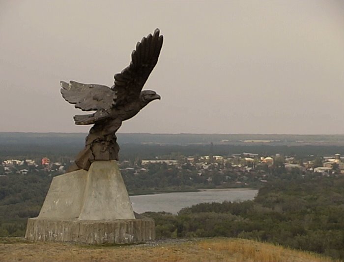 Eagle monument and view to Don River and Veshenskaya, Боковская