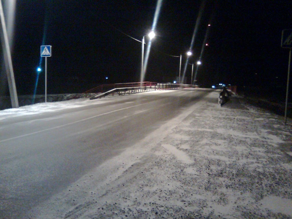 Новый Мост Ночью Зимой. The new bridge at night in winter, Большая Мартыновка
