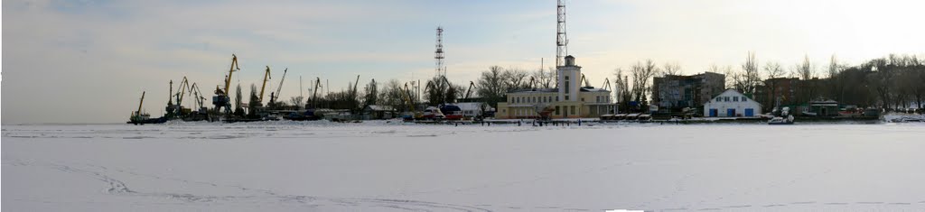 Панорама. Яхтклуба и Морского порта. Зима., Таганрог