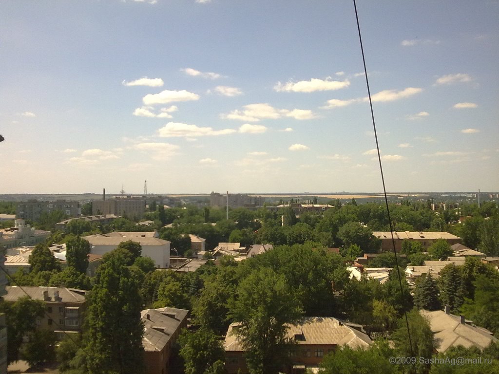 Вид на город с 14-этажки, Шахты
