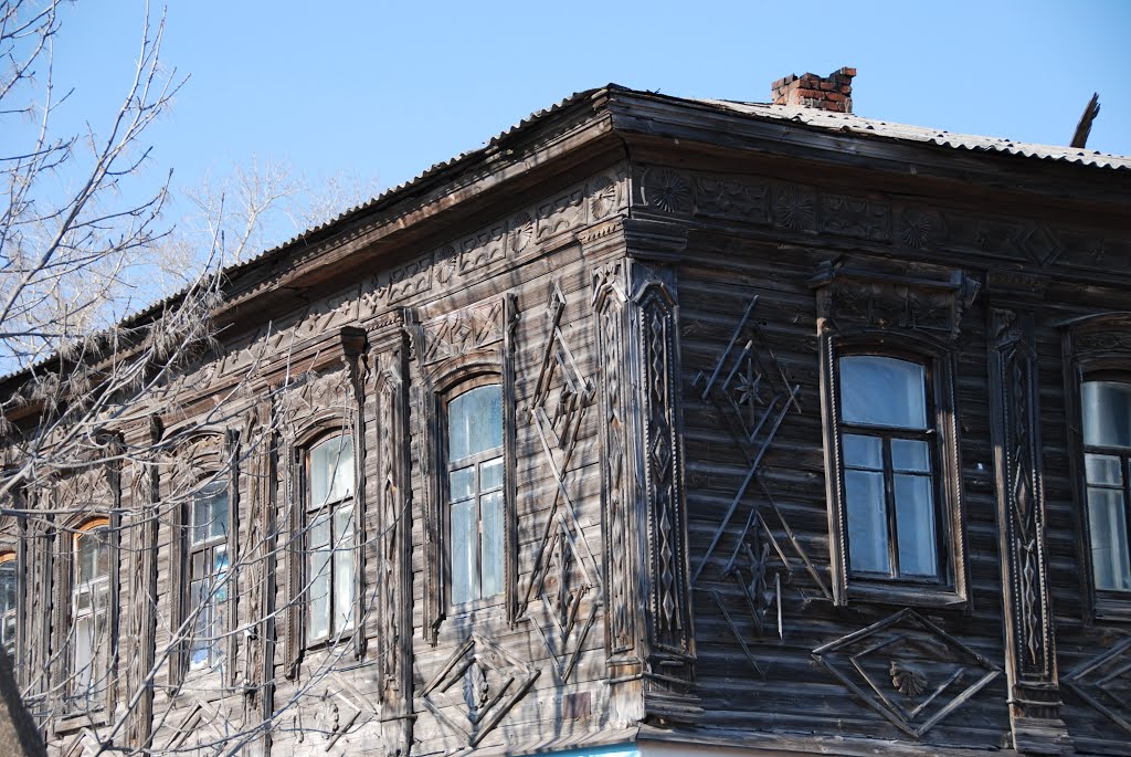 Пронск. Старый деревянный дом, фрагмент., Пронск