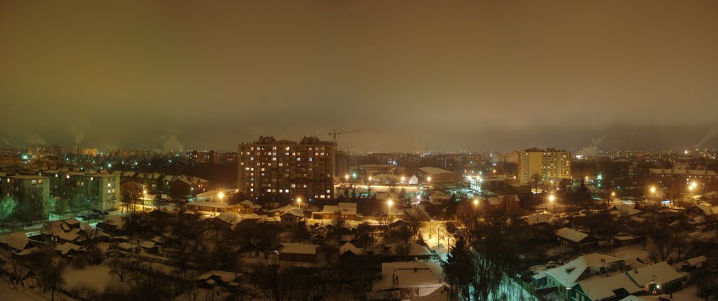 Панорама ночной Рязани., Рязань