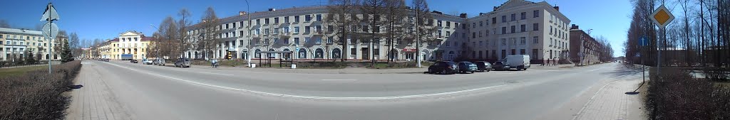 Панорама улицы Советской.Das Panorama der Straße Sowjetisch, Пикалёво
