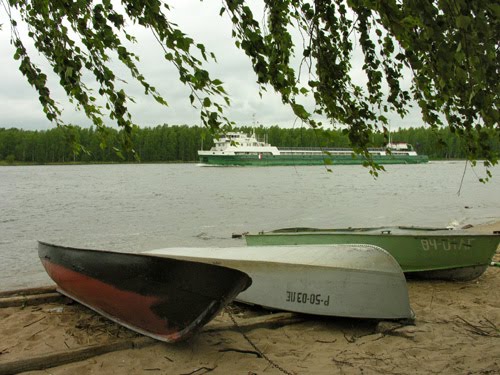 View to Maly Vysotsky island in Tranzund strait, Высоцк
