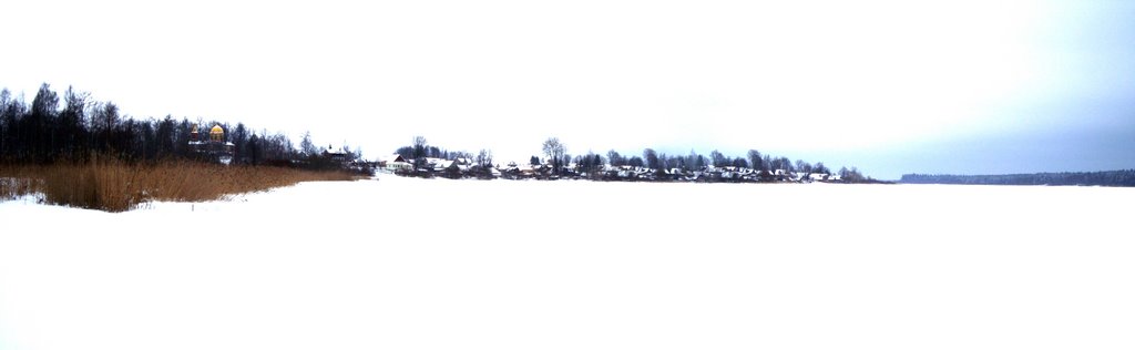Орлино. Вид с озера. Зимняя панорама., Дружная Горка