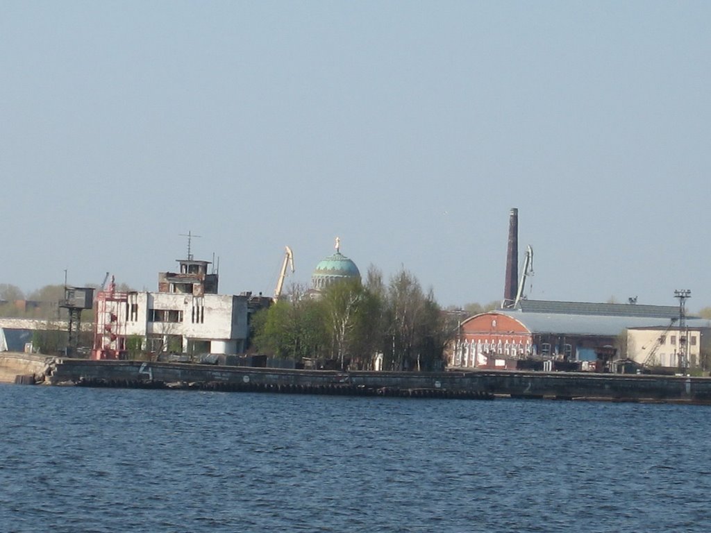 Kronshtadt from Baltic sea, Кронштадт