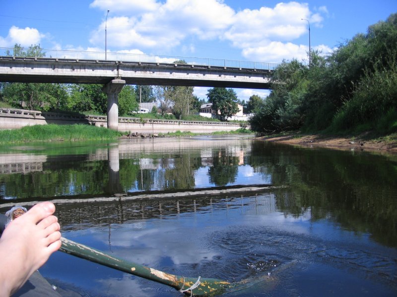 Автомобильный мост (Комсомольский пр.)  - вид с воды, Луга