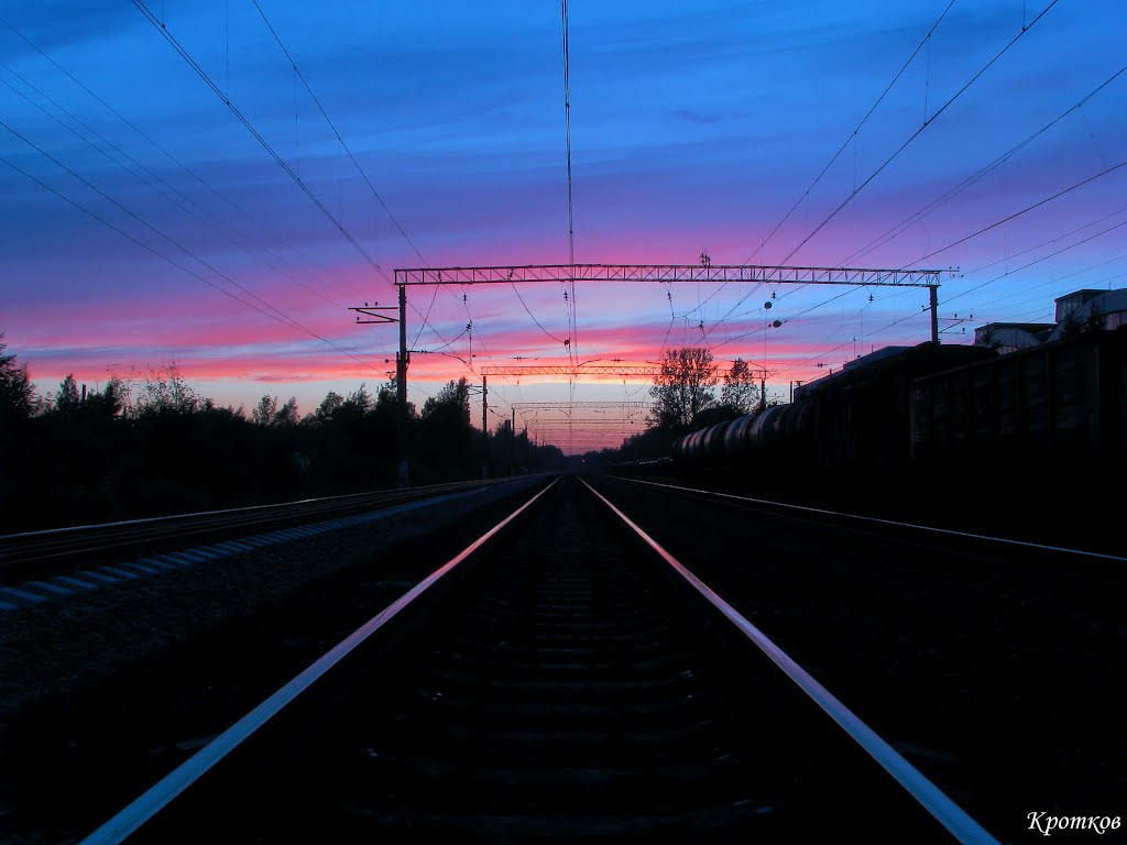 Станция Парголово, закат., Парголово