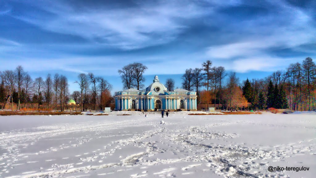 На льду Екатерининского пруда, Пушкин