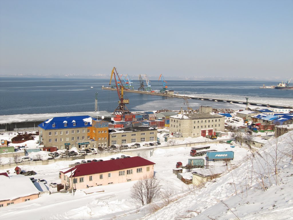 зимняя панорама порта Корсаков, Корсаков