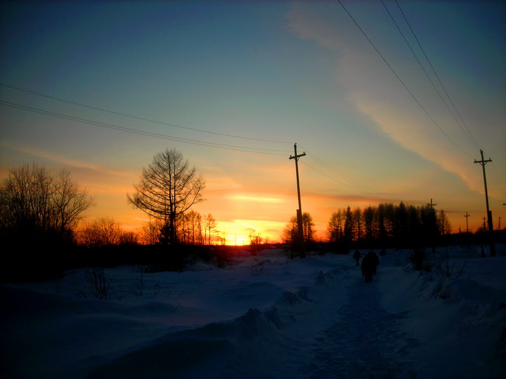 winter evening, Волчанск