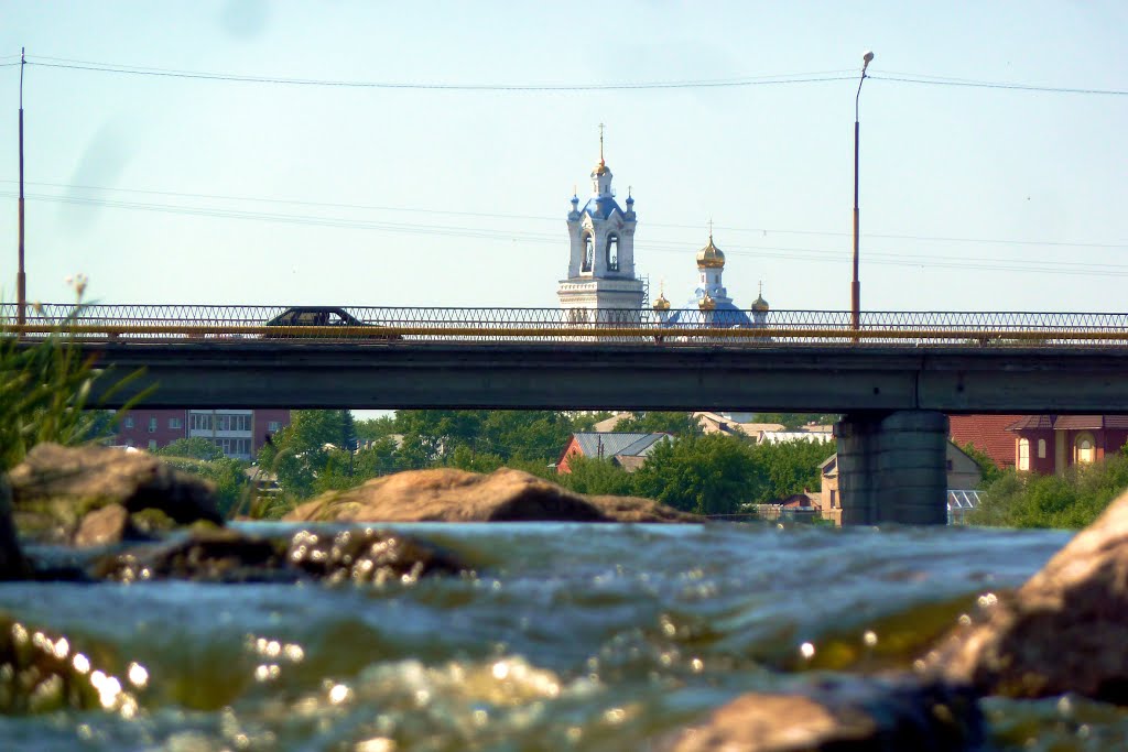 Камышлов. Вид на мост через Пышму и Покровский собор., Камышлов