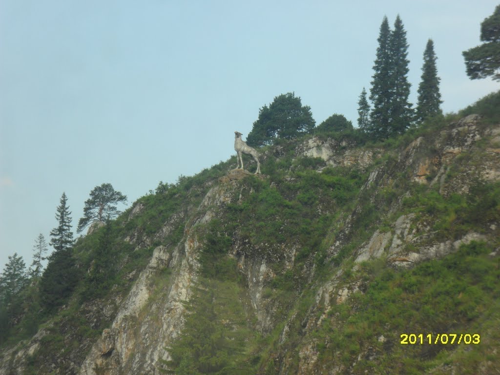 лось на скале, Нижние Серги
