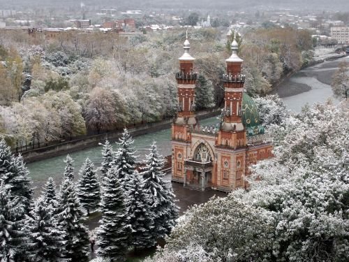 Snow-covered mosque - Мечеть в снегу, Владикавказ