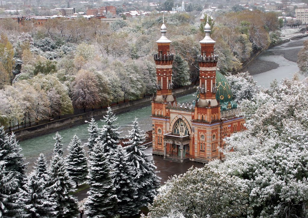 Snow-covered mosque - Мечеть в снегу, Владикавказ