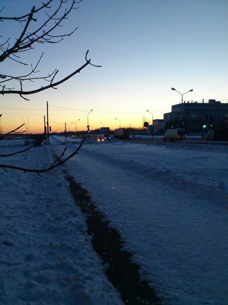 Закат зимой, Десногорск