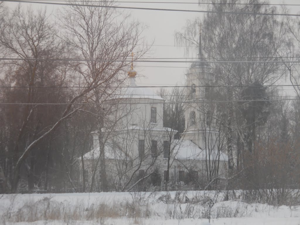Церковь Вознесения Господня (1791). Снято в движении из вагона поезда..., Гагарин