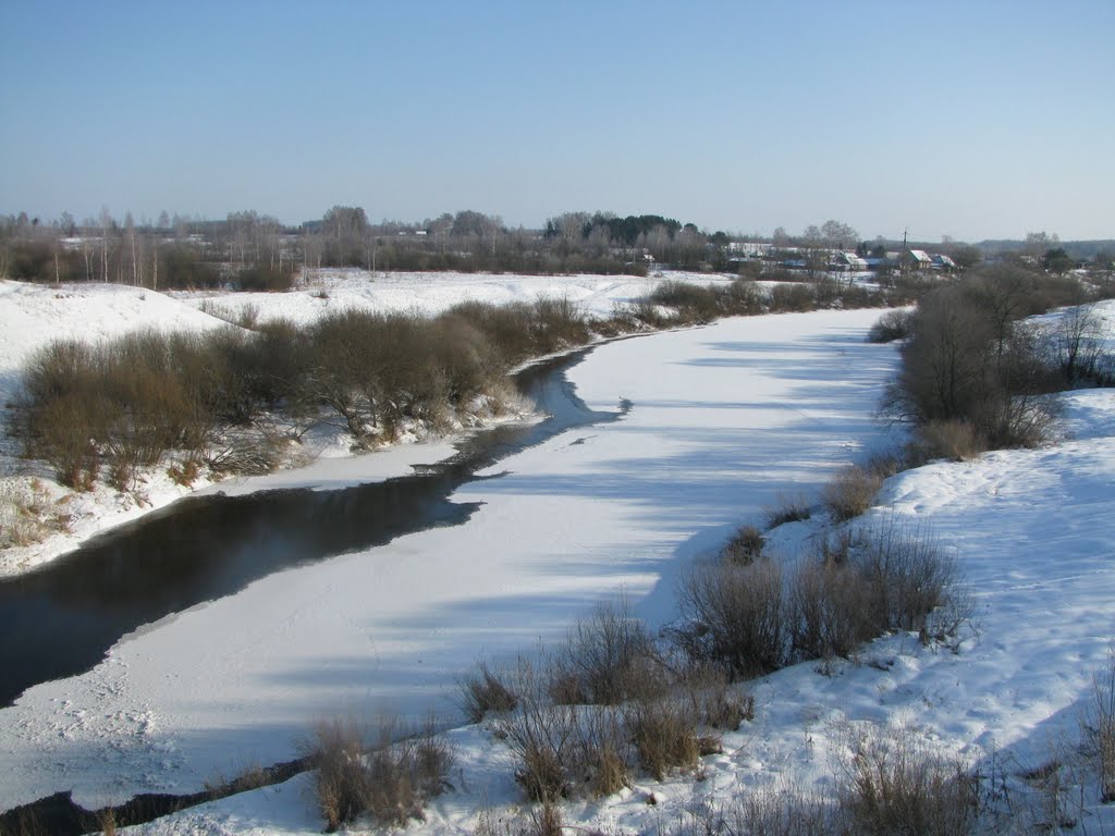 Kasplja river in Ponizove. Januar, -25C, Голынки