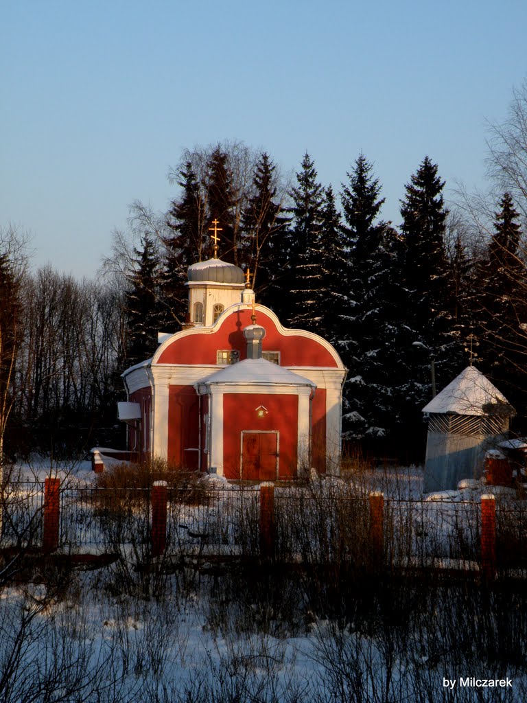 Cerkiew przy wjeździe do Syczewki. 27.01.2010., Сычевка