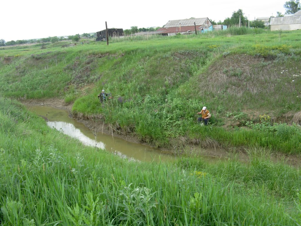 Суркуль (Курсавка). Рыбаки на речке Суркульке., Курсавка