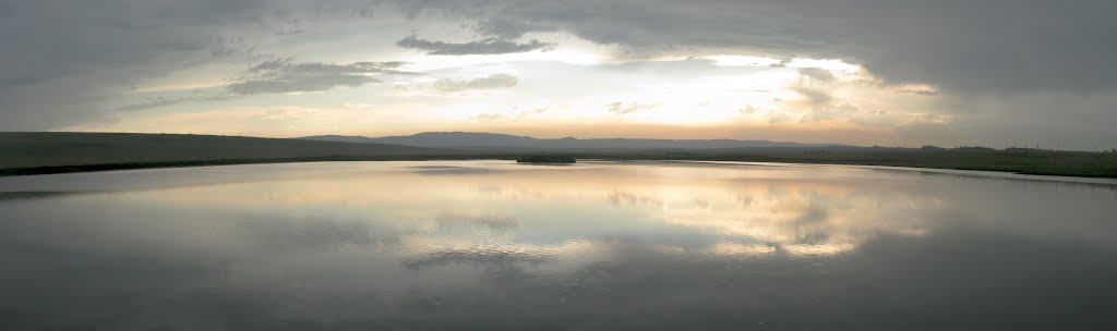 Панорама. Курсавка. Закат. Вид на воровсколесские горы с заброшенного пруда., Курсавка