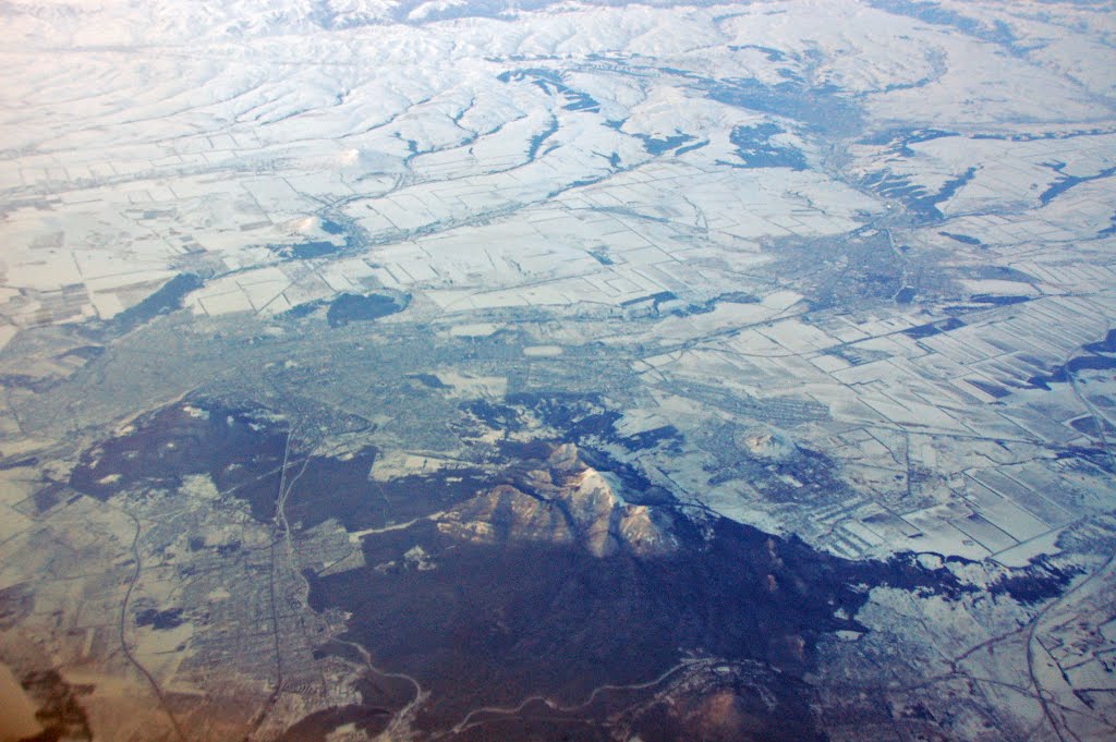 Pyatigorsk, Yessentuki, Mt. Beshtau. View from the plane, 2012, Минеральные Воды