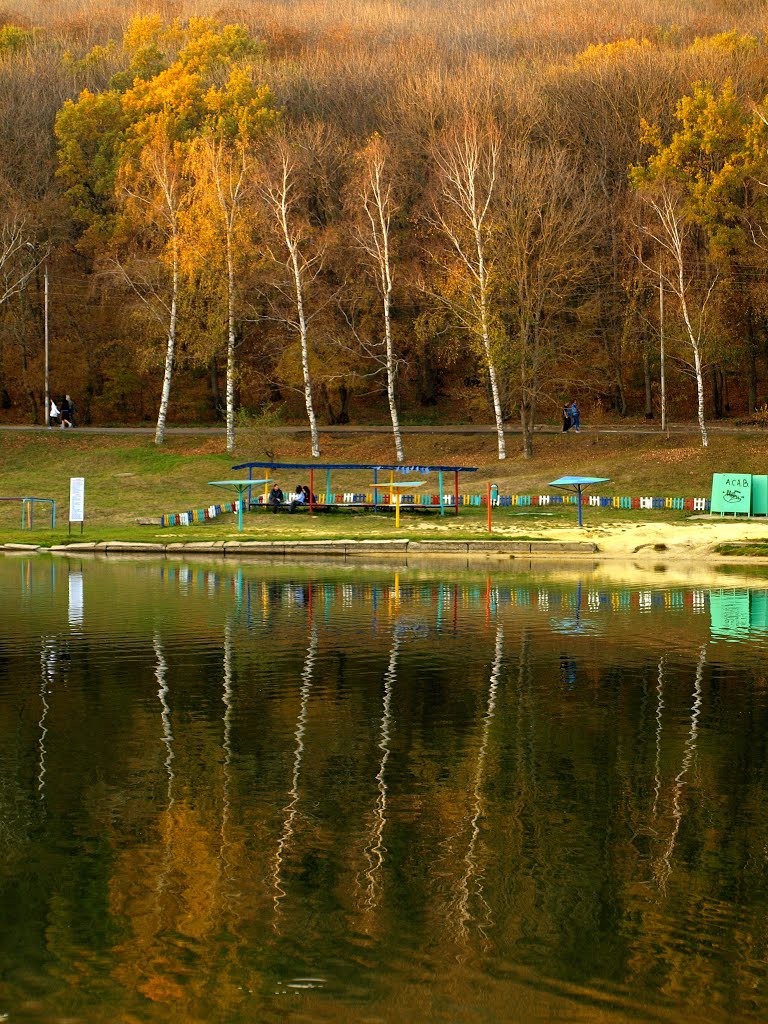 Autumn pond in the evening., Ставрополь