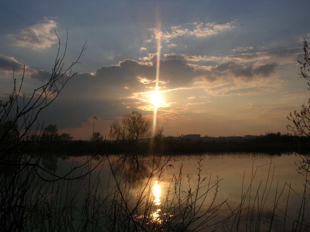 Закат на реке Цна. Вид c "Чёртового озера", Моршанск