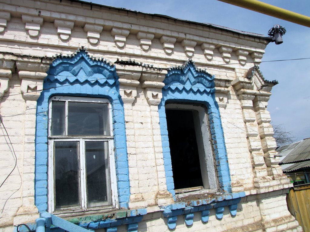 Старый купеческий дом. Фрагмент. Bazarnyye Mataki, Tatarstan, Базарные Матаки