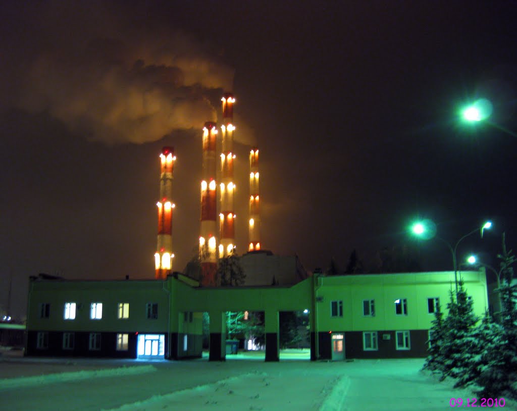 Заинская ГРЭС ночью, Заинск