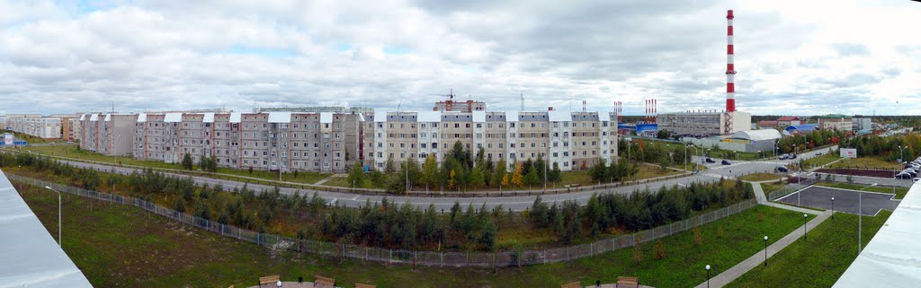 Панорама ул.Прибалтийской со здания ПУ, Когалым