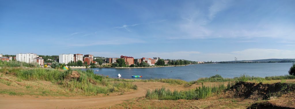 Панорама Воткинска и пруда от Шпальника., Воткинск