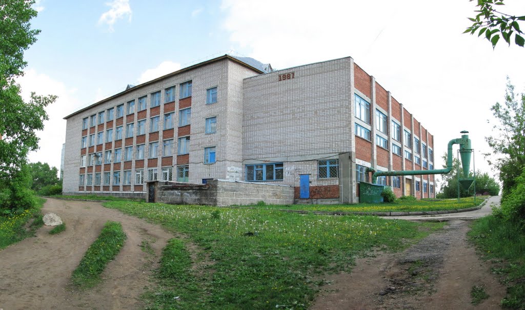 Школа №6. Вид с северо-запада (панорама)., Воткинск