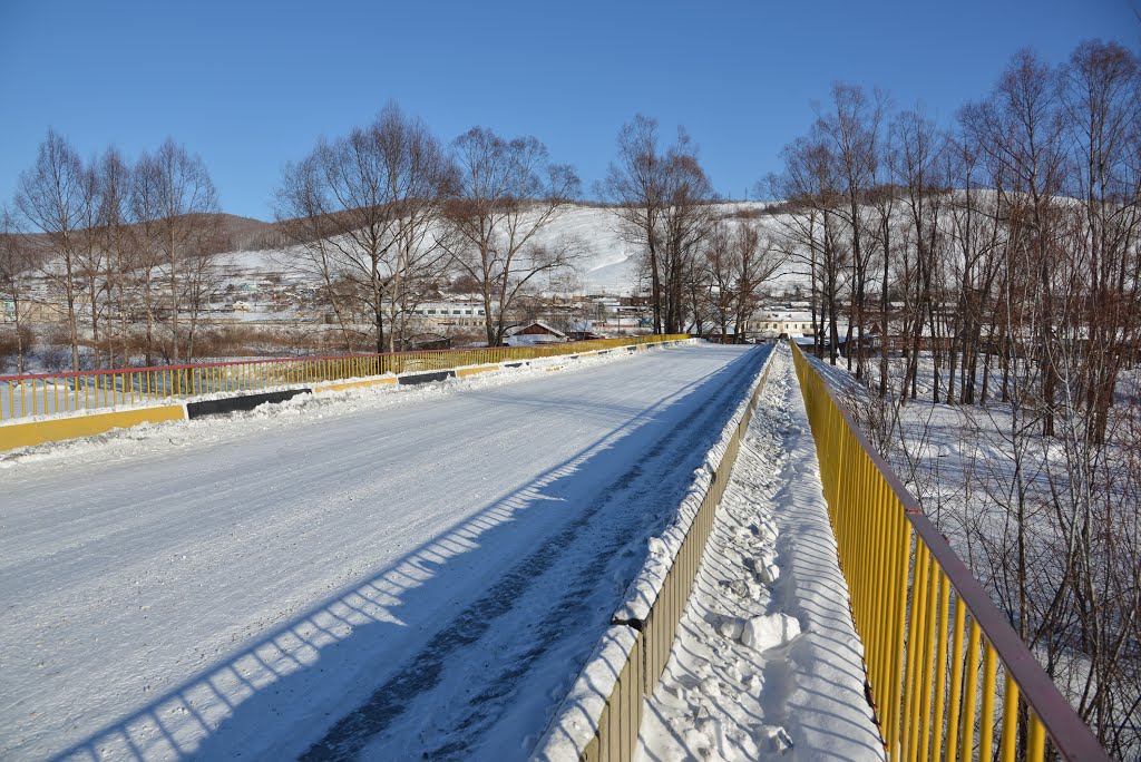 Obluchye (2013-02) - Bridge across river, Облучье