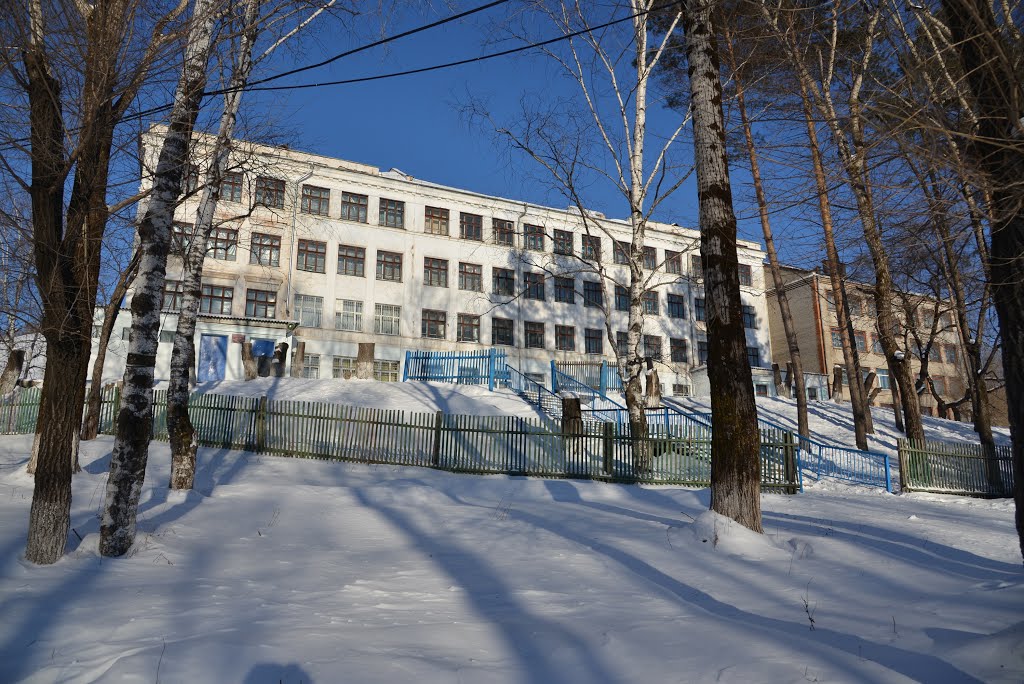 Obluchye (2013-02) - School no.3 in winter time, Облучье