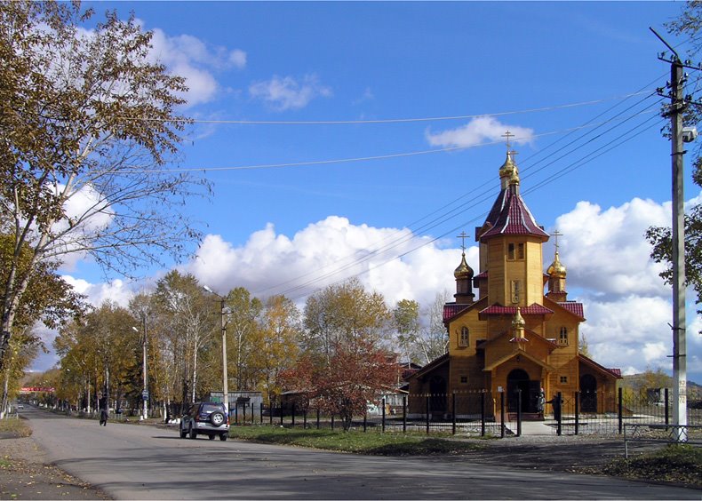 A church in Chegdomyn, Чегдомын